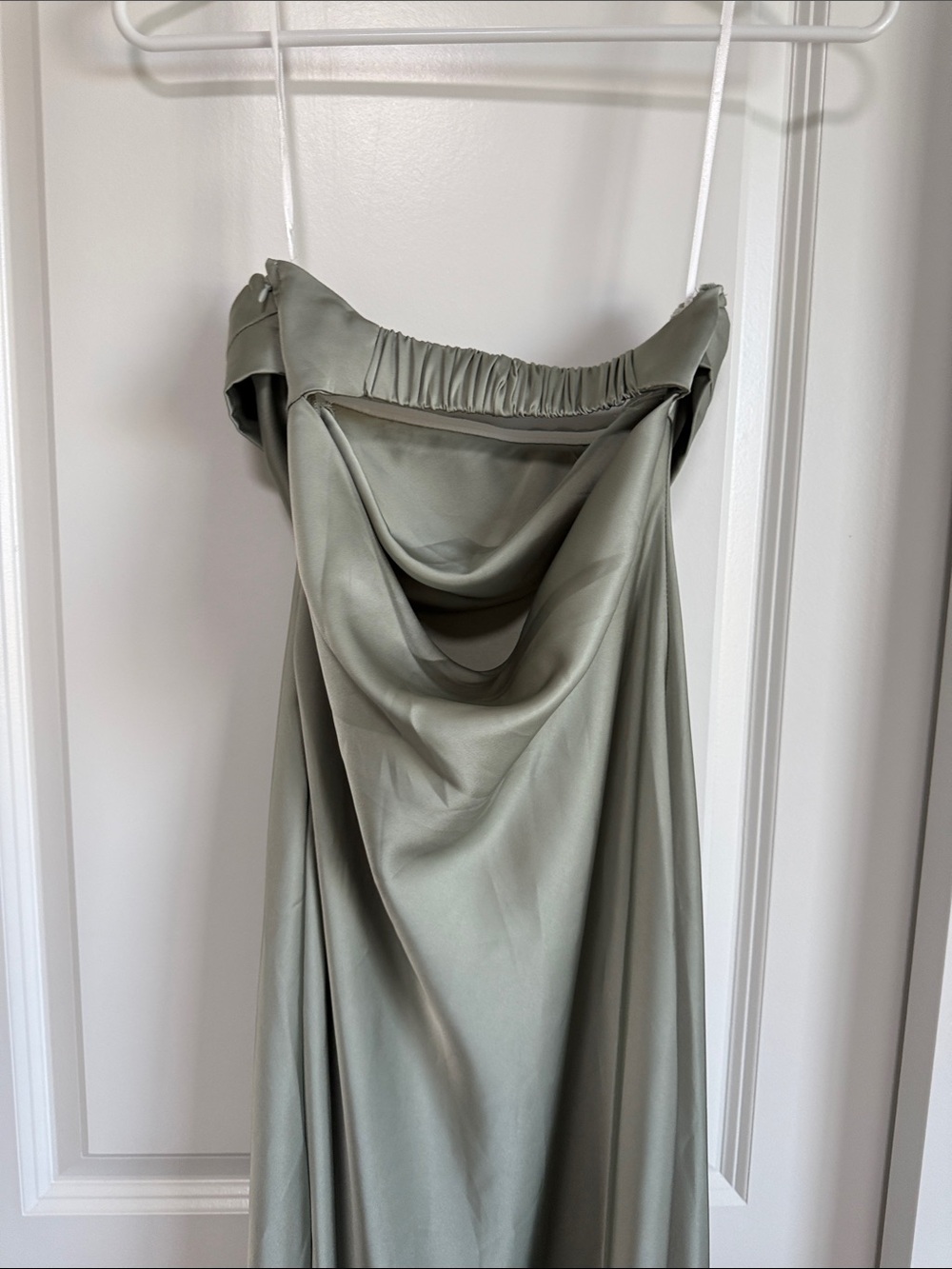 Strapless Dress Flowy XS Summer Evening Sage Green - Picture 5 of 7